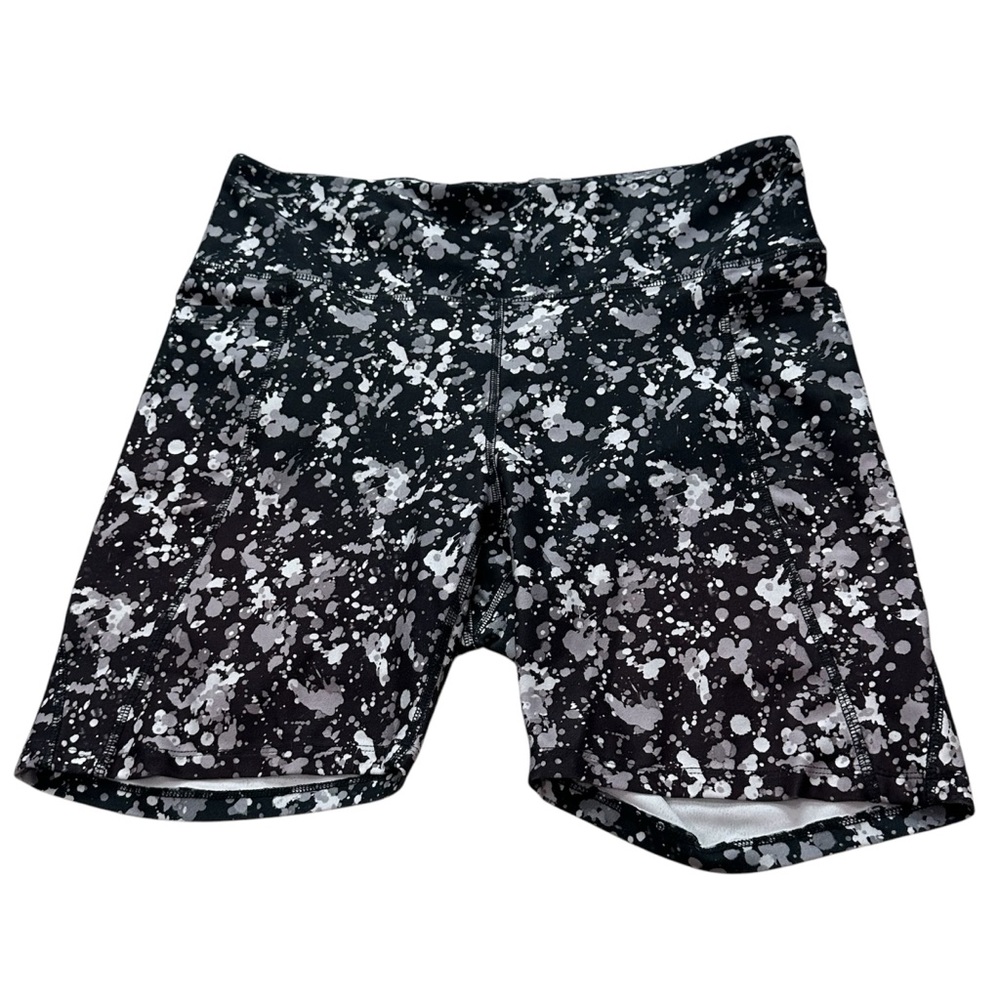 Black and white spotted‎ women’s biker shorts 2xl